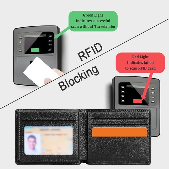 ⚡Travelambo Men Lychee Black Genuine Leather Handmade Bifold Stylish Wallets - Picture 3 of 9